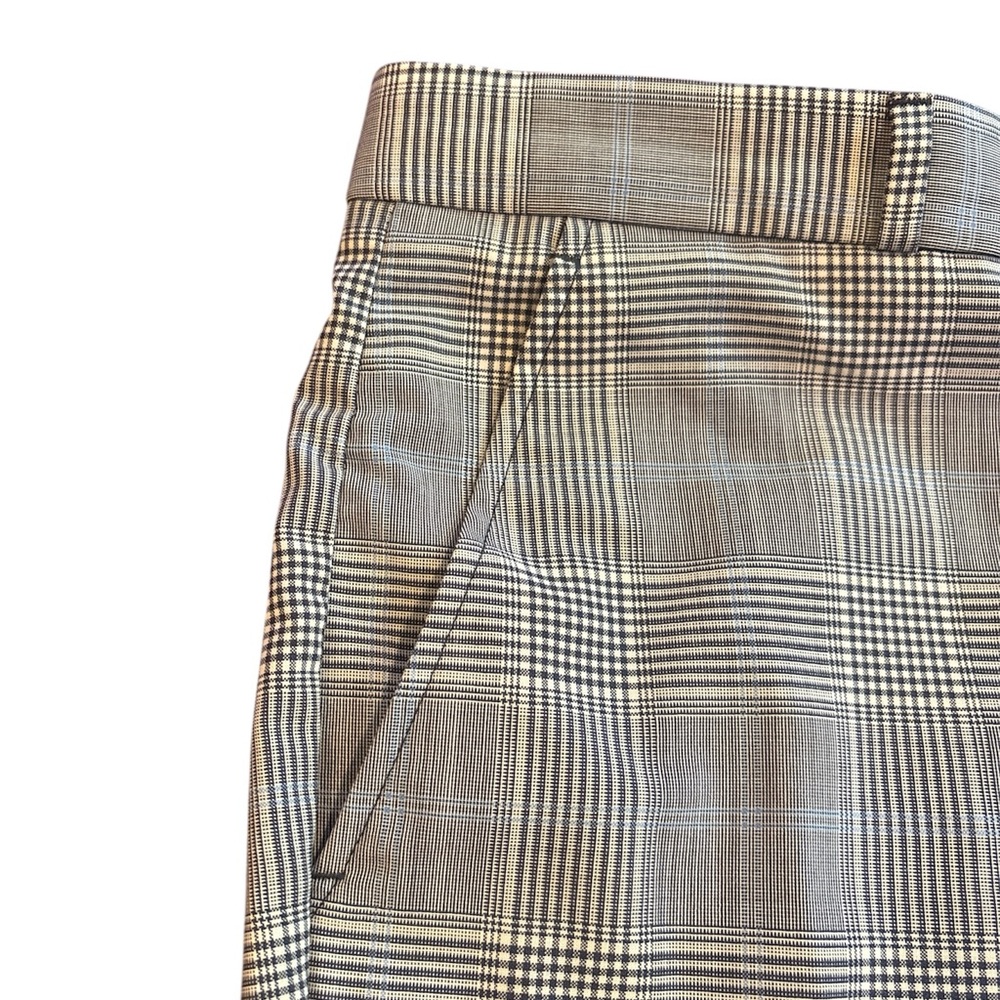 Women’s Banana Republic Ryan Grey, Black & Blue Plaid Flat Front Pants, Size 14 - Picture 7 of 9